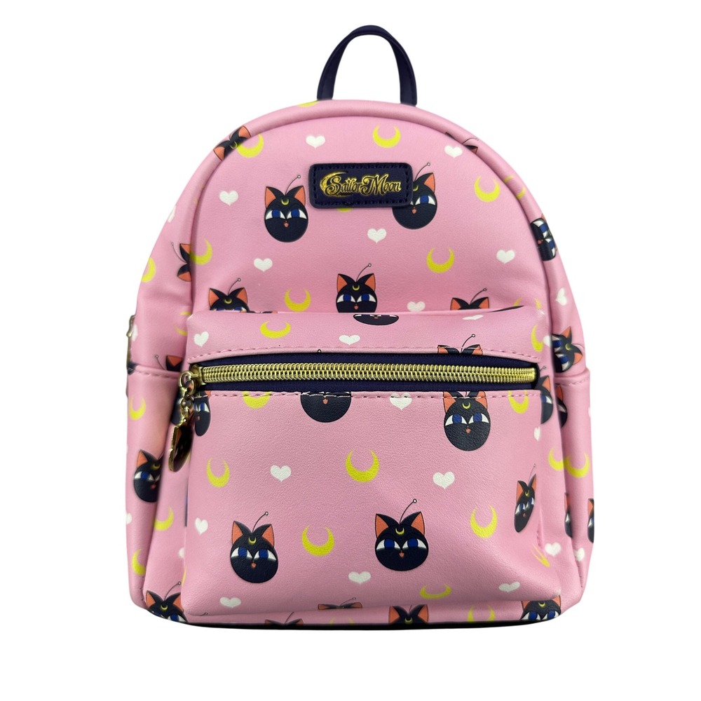 Loungefly Sailor Moon Luna P-Ball Pink Mini Backpack‎ Anime Cat Cartoon
